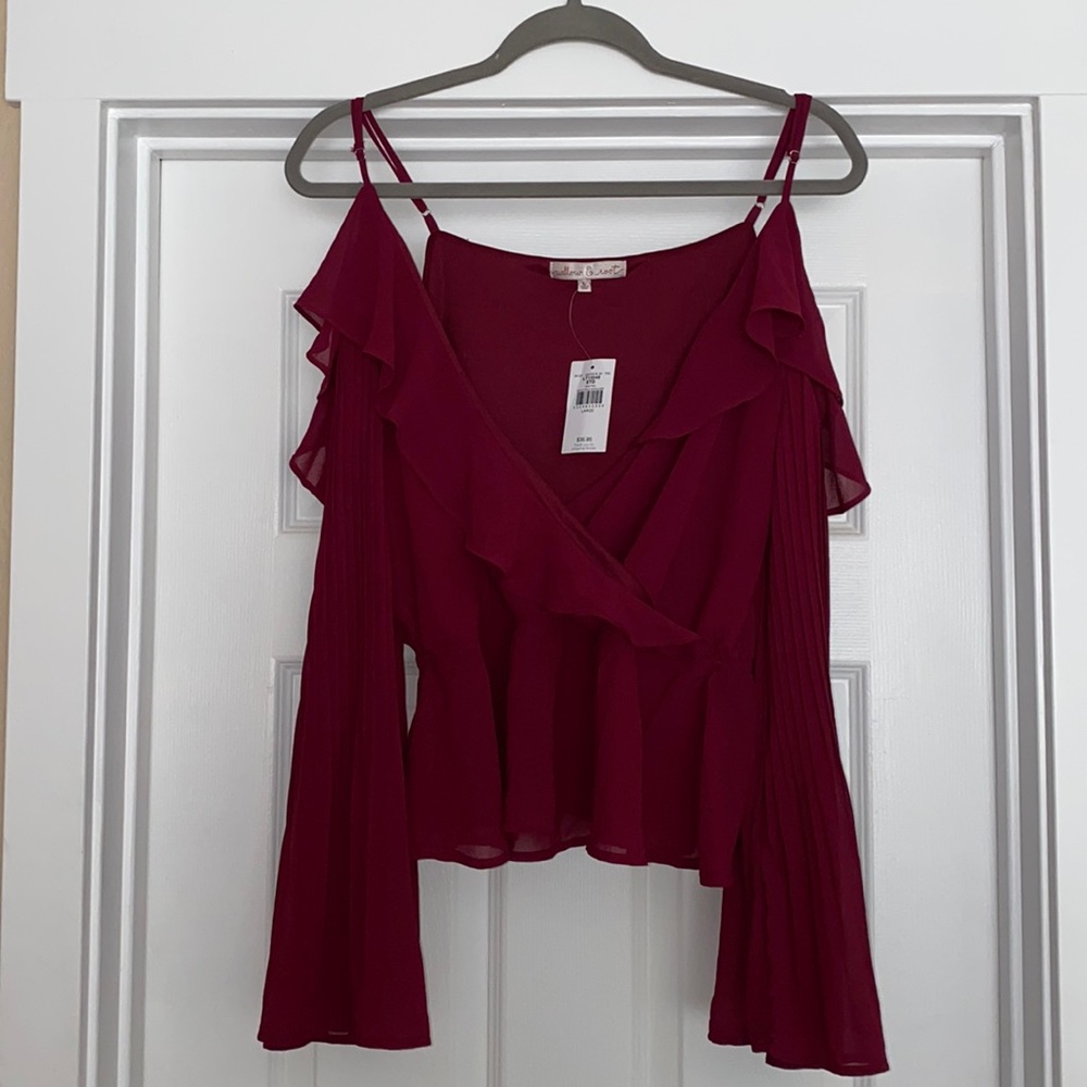 BUCKLE long sleeve burgundy shirt